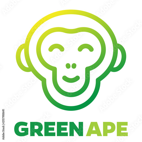 ape, chimp logo design in line style
