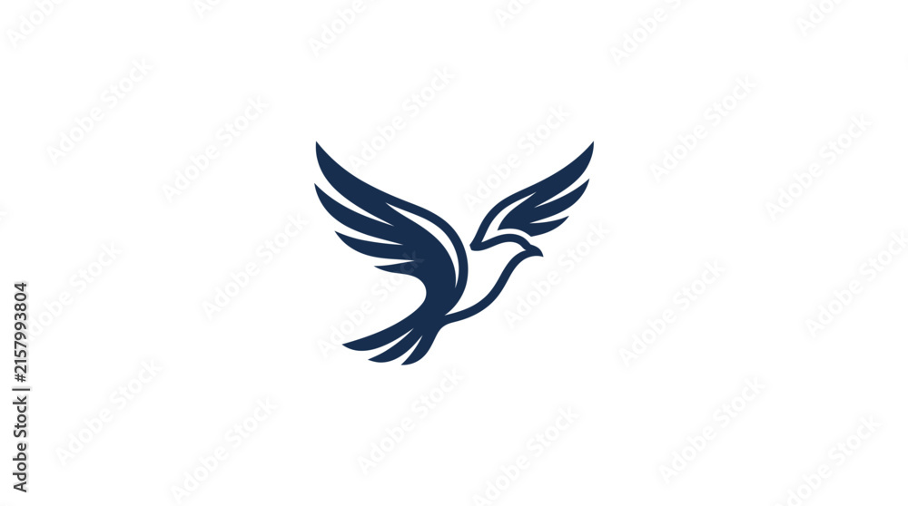 Fototapeta premium Minimalist Flying Bird Vector Illustration