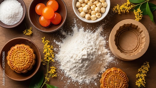 Traditional Mid Autumn Festival Mooncake Ingredients and Preparation