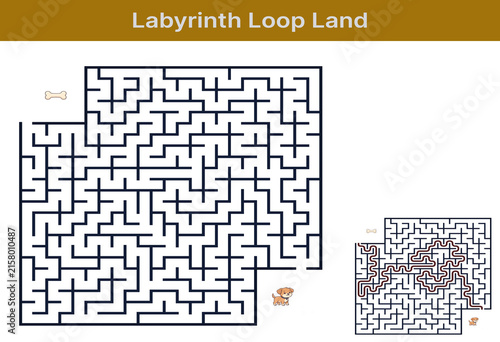 Labyrinth game maze with paths and loops for puzzle enthusiasts  