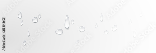 Cuadro en lienzo Realistic vector water drops png on a transparent light background