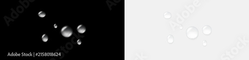 Foto Realistic vector water drops png on a transparent light background