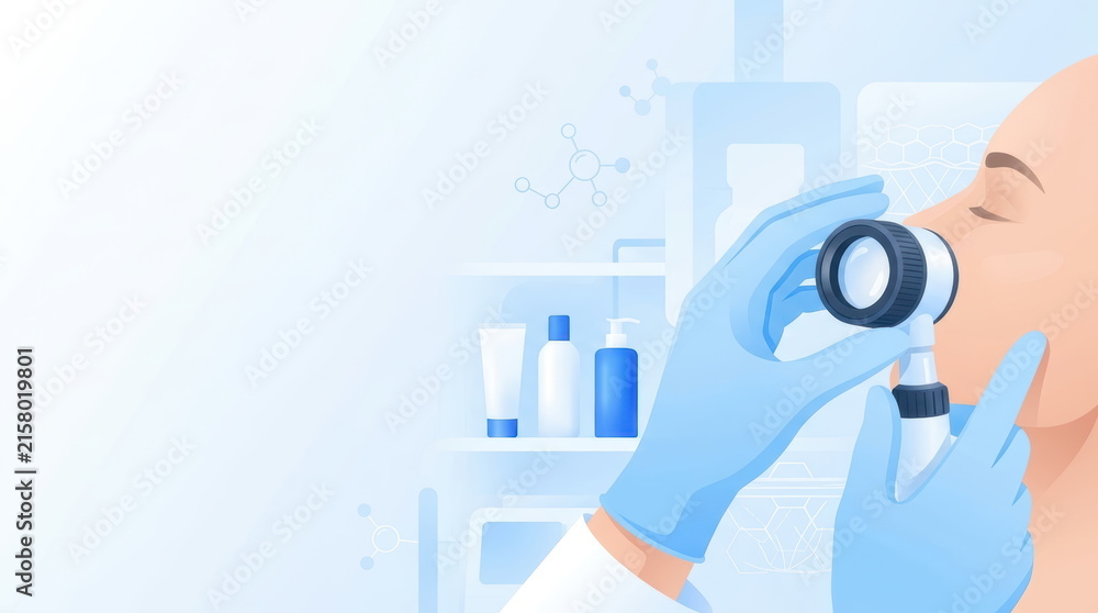 Fototapeta premium Dermatologist examining skin condition during a medical consultation