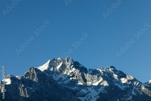 Zugspitze mountain peak, Alps, Bavaria, Germany. Alpine Landscape