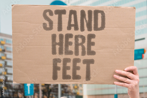 Принти на полотні "Stand Here Feet" The painted footprints dictate your stance