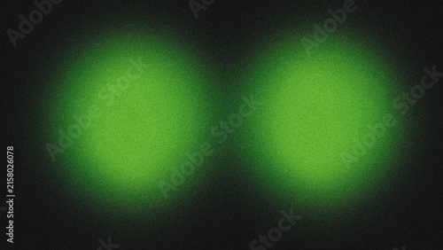 Bild auf Leinwand Abstract grainy dark background featuring two glowing green spot lights with tex