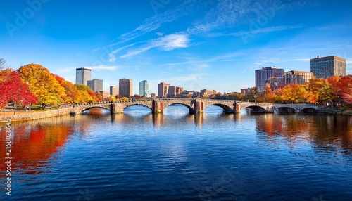tranquil view of charles river bridge in boston during october boston tranquil october views charles river