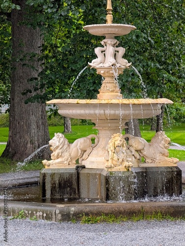 Fountain in the park in Tampere, Finland 