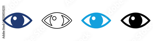 Foto Multicolor Eye Icon Set with Filled and Outline Styles for Vision Visibility Vie