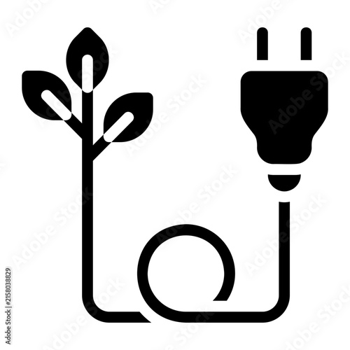 green energy glyph icon