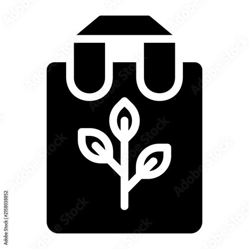 paper bag glyph icon