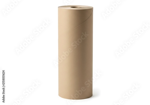 Large roll of light brown kraft paper ready for wrapping or packaging purposes.
