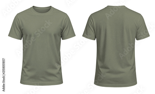 Sage Green Short Sleeve T-Shirt Front and Back on Transparent Background
