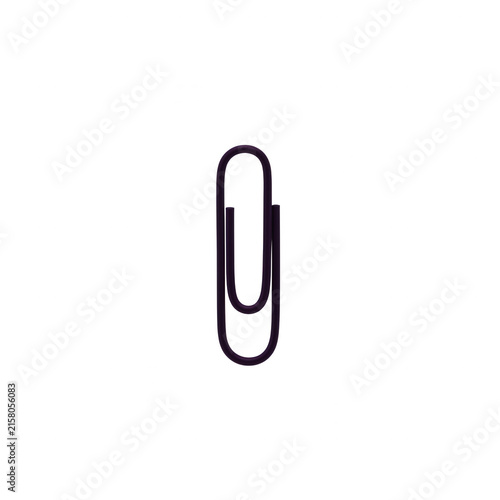 A single metal paperclip icon for office and school document organization