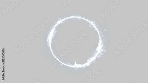 Photography Circular shape made of light with a smoky texture on a transparent background