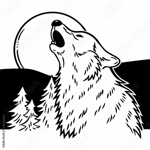 wolf head vector
