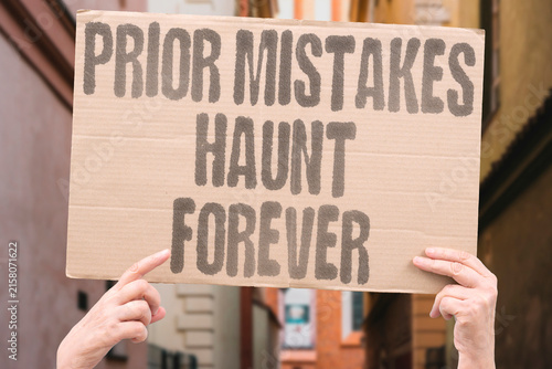 Bild auf Leinwand "Prior Mistakes Haunt Forever" Historical errors compound into permanent anxiety