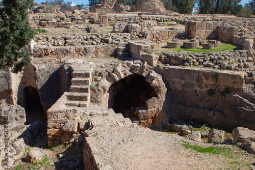 Archaeological site of Nea Paphos on Cyprus island. The Fourty Columns Fortress ruins
