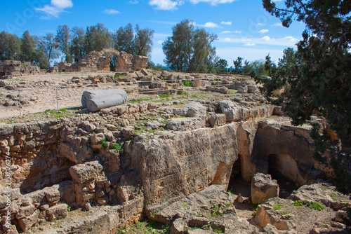 Archaeological site of Nea Paphos on Cyprus island. The Fourty Columns Fortress ruins