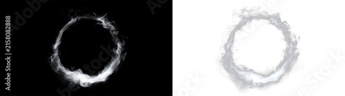 Cuadro en lienzo Circular design made of fog on a transparent background with no defined center o