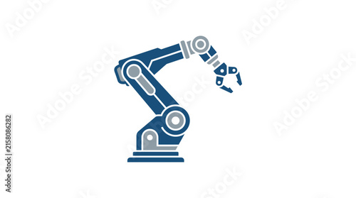 Bild auf Leinwand Technical Industrial Robotic Arm Typography Vector Design