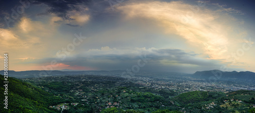 Scenic cloudy sunset over Terni, Umbria, Italy