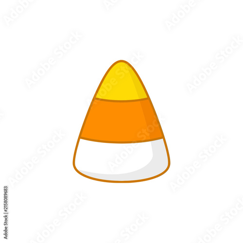 Foto Halloween candy corn vector illustration, festive autumn sugar snack icon, orang