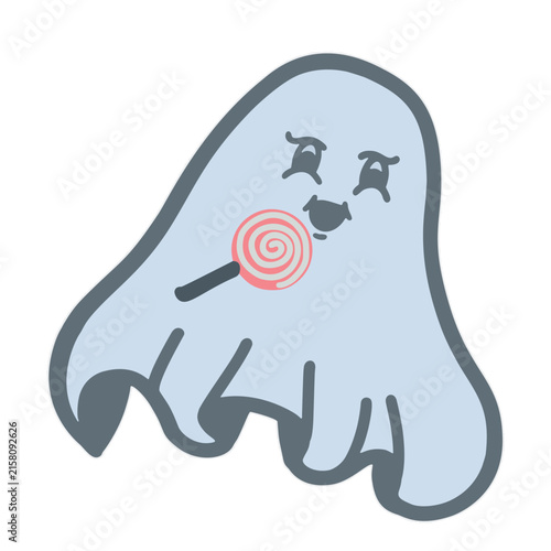 Cute Halloween Ghost with Lollipop