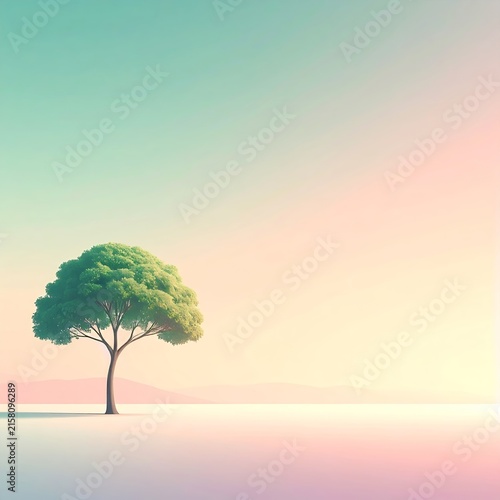 a tree in the middle of a lake