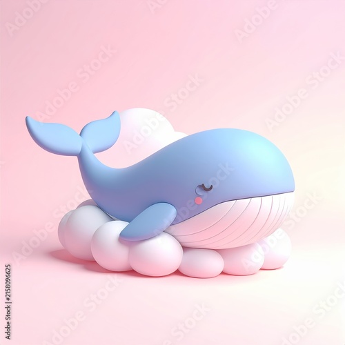 a whale with a pink background