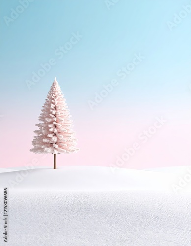 a white christmas tree in the snow
