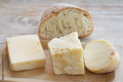 artisan cheese slice rustic bread board