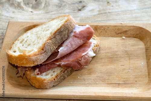 prosciutto sandwich rustic bread tray