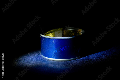 Recycle concept empty tin can