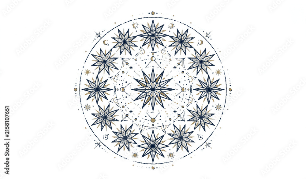 Obraz premium Circular Stars Vector Illustration