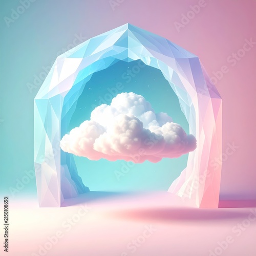 a white cloud floating in a blue iceberg