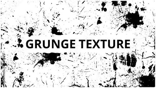 Black and White Grunge Texture Background with Ink Blot Noise Pattern