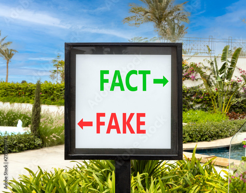 Canvas Print Fact or fake words symbol