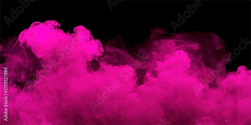 Vibrant Pink Smoke Billows Against Black Background a dynamic cloud of vivid magenta smoke drifts and swirls, creating an abstract, ethereal texture against a stark black backdrop.
