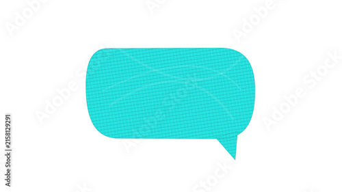 Canvastavla Speech bubble comment icon in bright cyan color