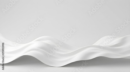 Abstract white flowing fabric texture with soft folds and elegant drape for design backgrounds