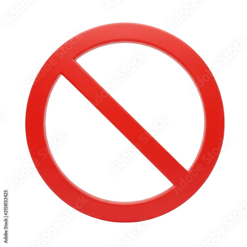 Red prohibition symbol indicating restriction or ban on an action