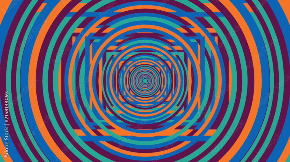 Naklejka premium Concentric colored circles abstract design