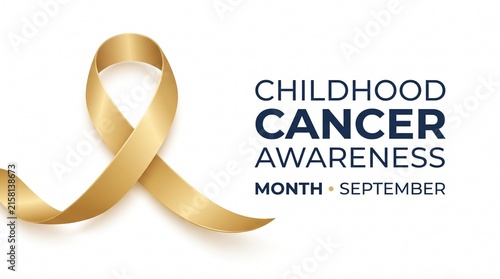 Childhood cancer awareness ribbon with text for september awareness month illustration