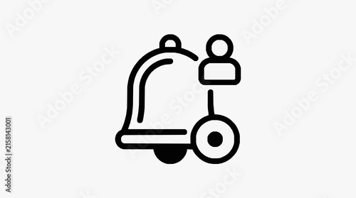 Corporate of a Person Using a Bell Shaped Alarm Clock with a Wheel Attachment for Business and Productivity Concepts