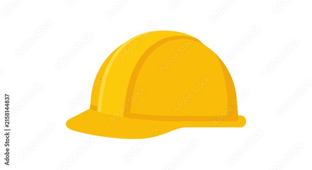 Fototapeta premium Yellow hard hat illustration on a white background depicting construction safety equipment