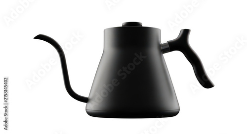 Bild auf Leinwand Black matte gooseneck electric kettle with sleek handle for specialty coffee bar