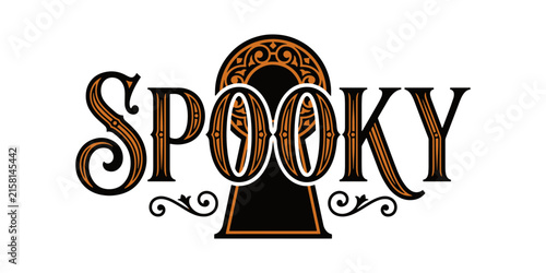 Spooky halloween pumpkin with gothic lettering