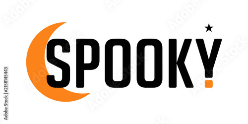 Spooky halloween pumpkin with orange and black text
