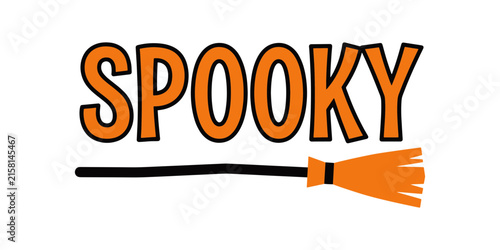 Spooky halloween text with orange and black gradient, isolated